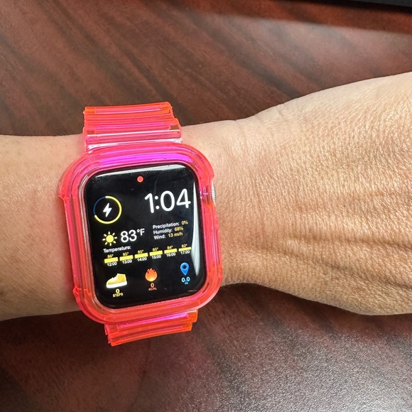 Pink translucent plastic Apple Watch strap new & so cute! Size 38/40/41 mm - Picture 1 of 13